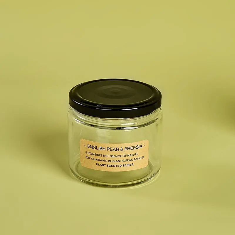Custom Label 12 oz Glass Candle Jar with Metal Lid