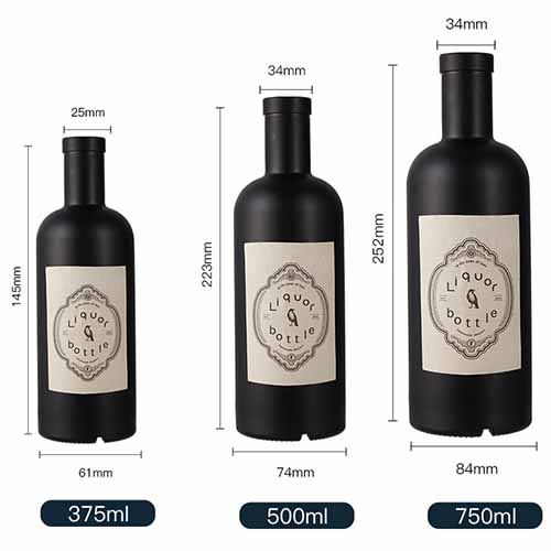 375ml Empty Glass Aspect Liquor Bottles